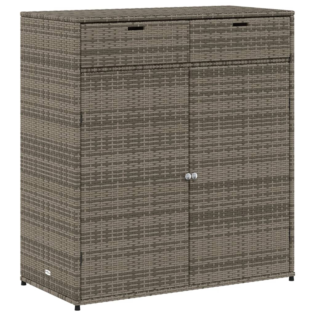 opbevaringsskab til haven 105x55x113 cm polyrattan grå