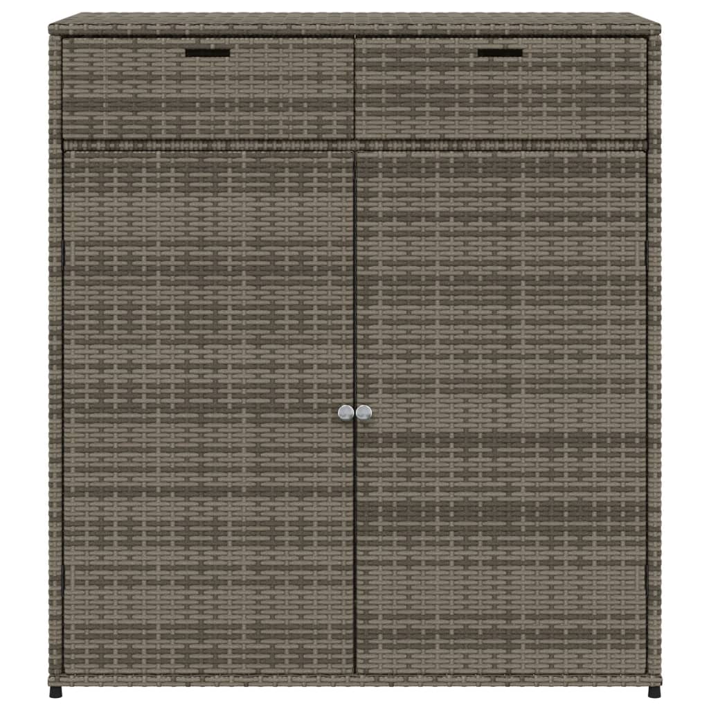 opbevaringsskab til haven 105x55x113 cm polyrattan grå