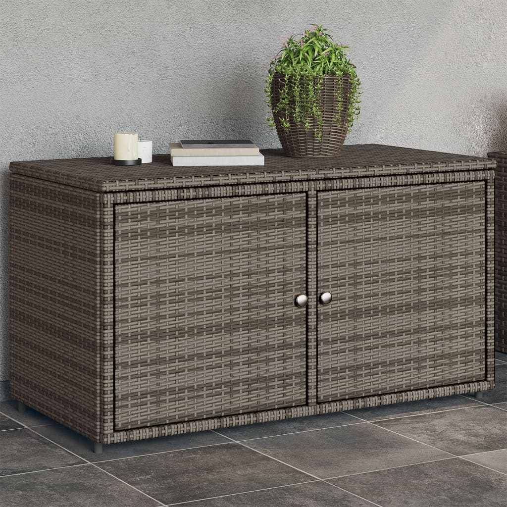 opbevaringsskab til haven 110x55x60,5 cm polyrattan grå