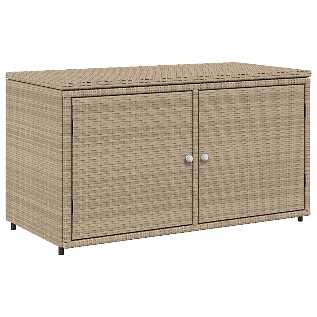 opbevaringsskab til haven 110x55x60,5 cm polyrattan beige