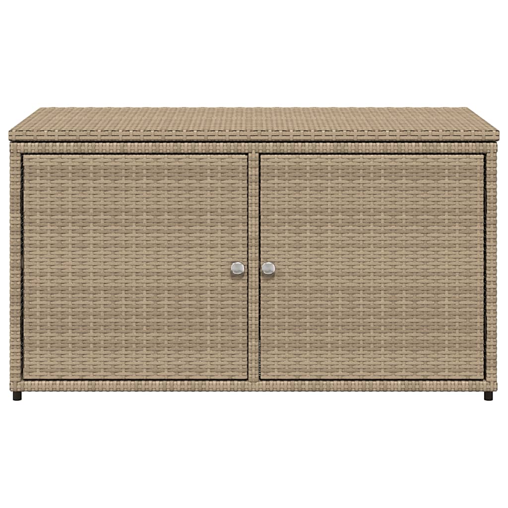 opbevaringsskab til haven 110x55x60,5 cm polyrattan beige