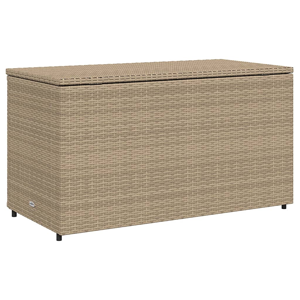 opbevaringsskab til haven 110x55x60,5 cm polyrattan beige