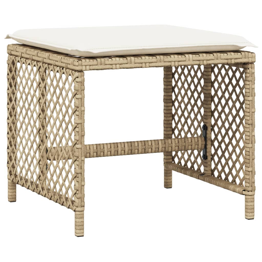 spisebordssæt til haven 13 dele med hynder polyrattan beige