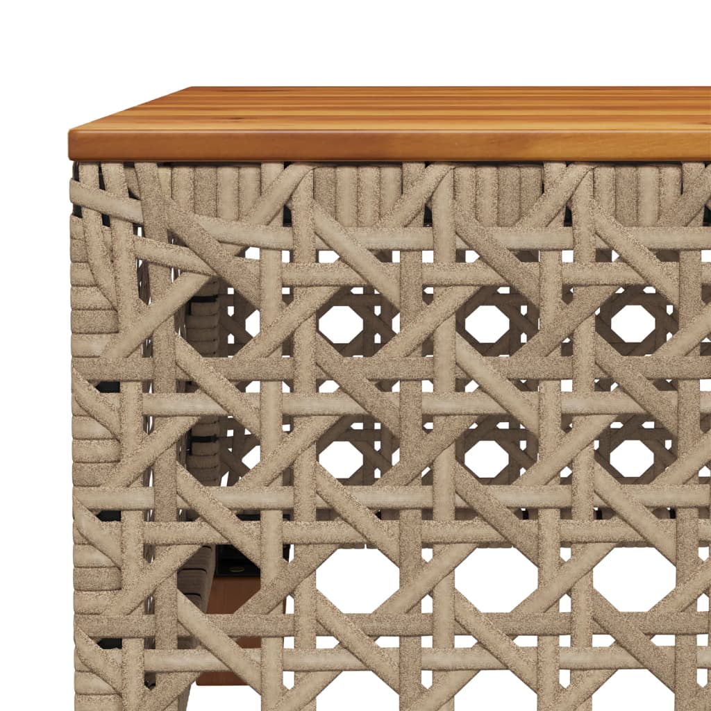 havebord 55x55x36 cm polyrattan og akacietræ beige