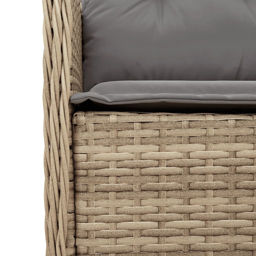 spisebordssæt til haven 7 dele med hynder polyrattan beige