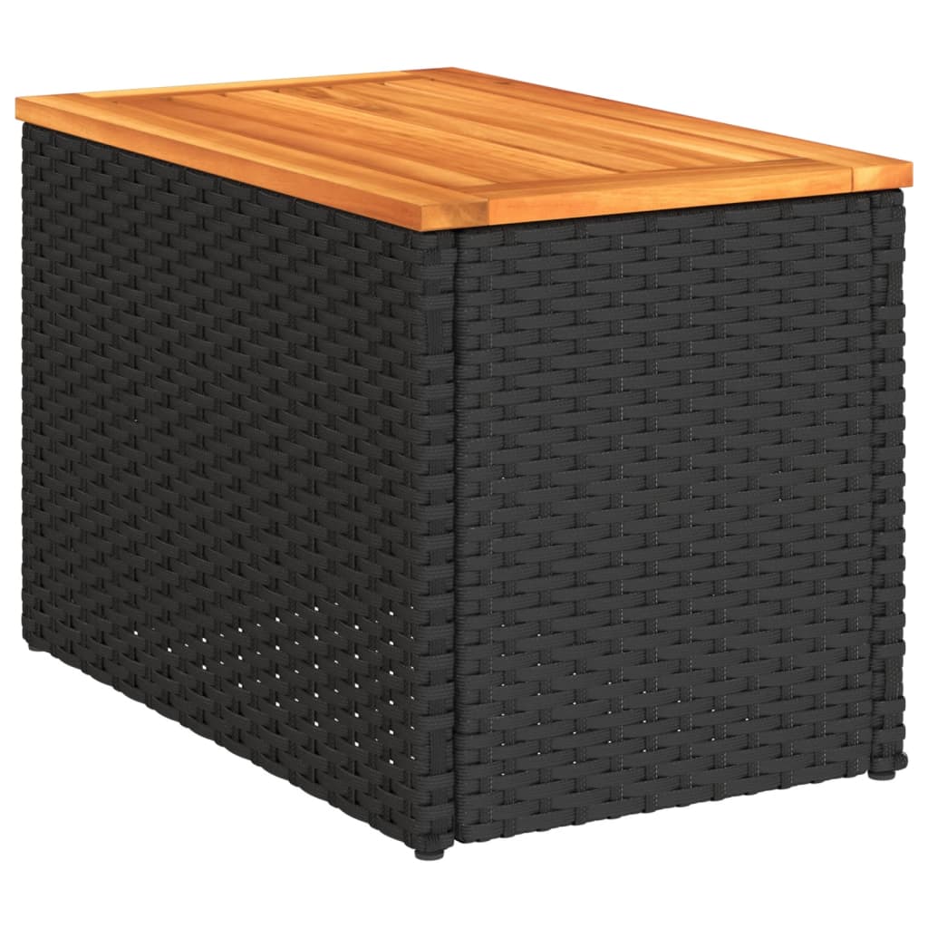 haveborde 2 stk. 55x34x37 cm polyrattan og massivt træ sort