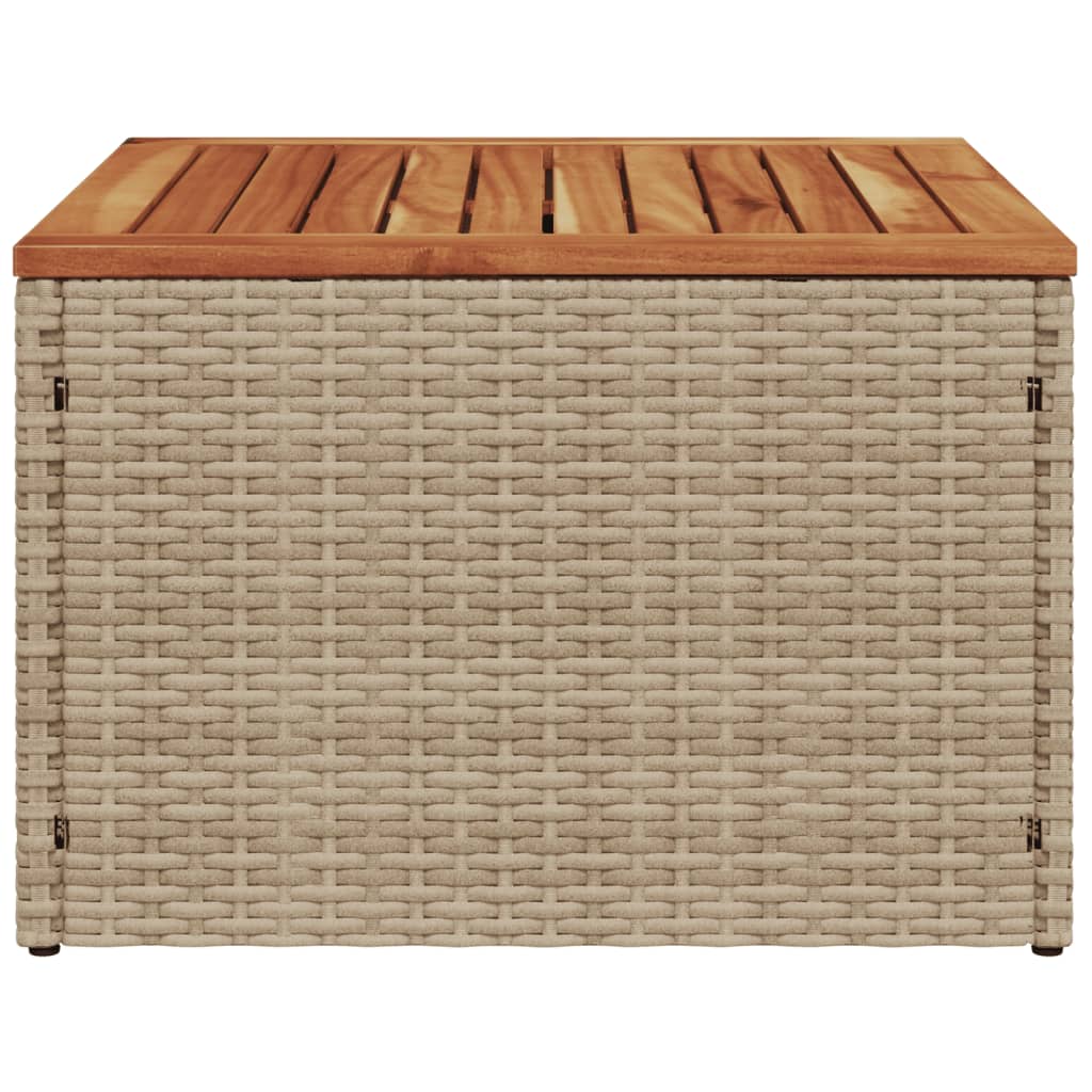 havebord 55x55x37 cm polyrattan og akacietræ beige