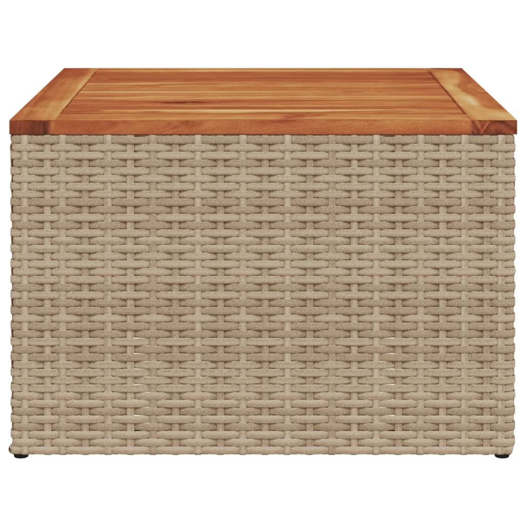 havebord 55x55x37 cm polyrattan og akacietræ beige