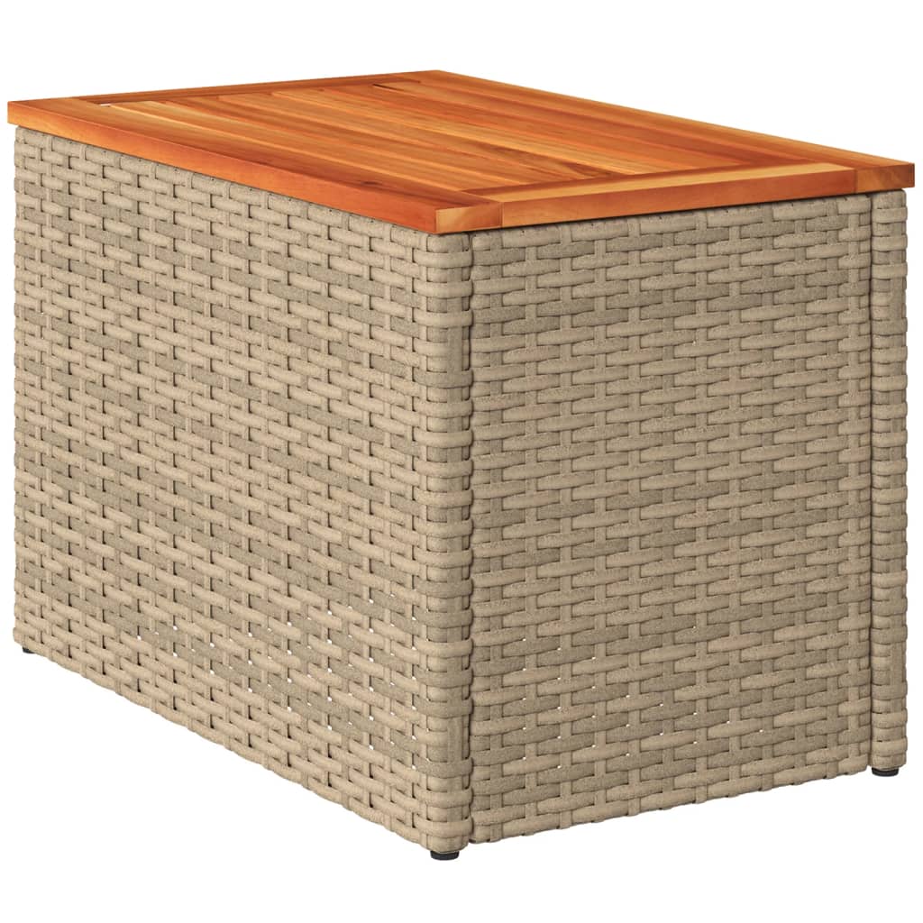 haveborde 2 stk. 55x34x37 cm polyrattan og massivt træ beige