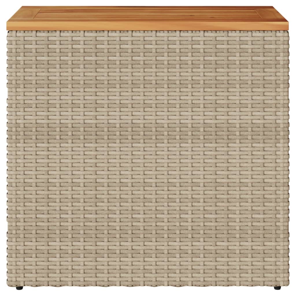 havebord med trætop 58x27,5x55 cm polyrattan beige