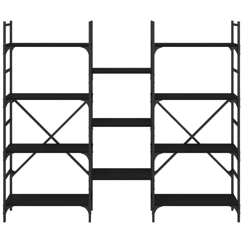 bogreol 160x28,5x136,5 cm konstrueret træ sort