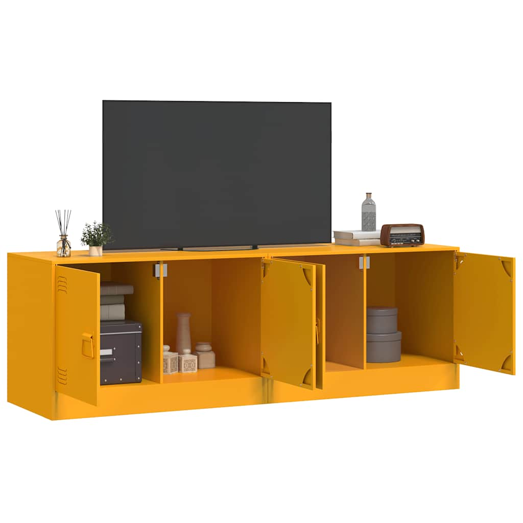 tv-borde 2 stk. 67x39x44 cm stål sennepsgul