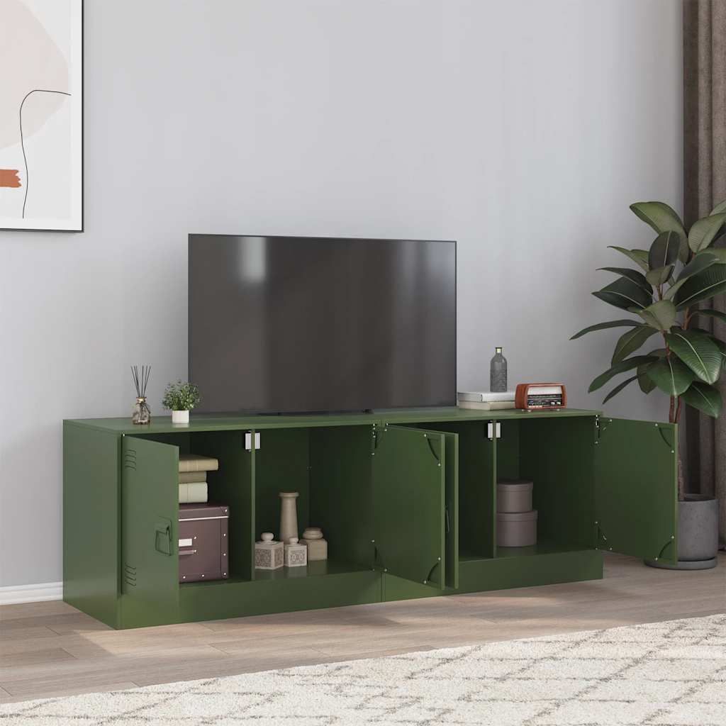 tv-borde 2 stk. 67x39x44 cm stål olivengrøn