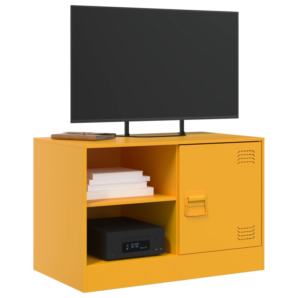 tv-borde 2 stk. 67x39x44 cm stål sennepsgul