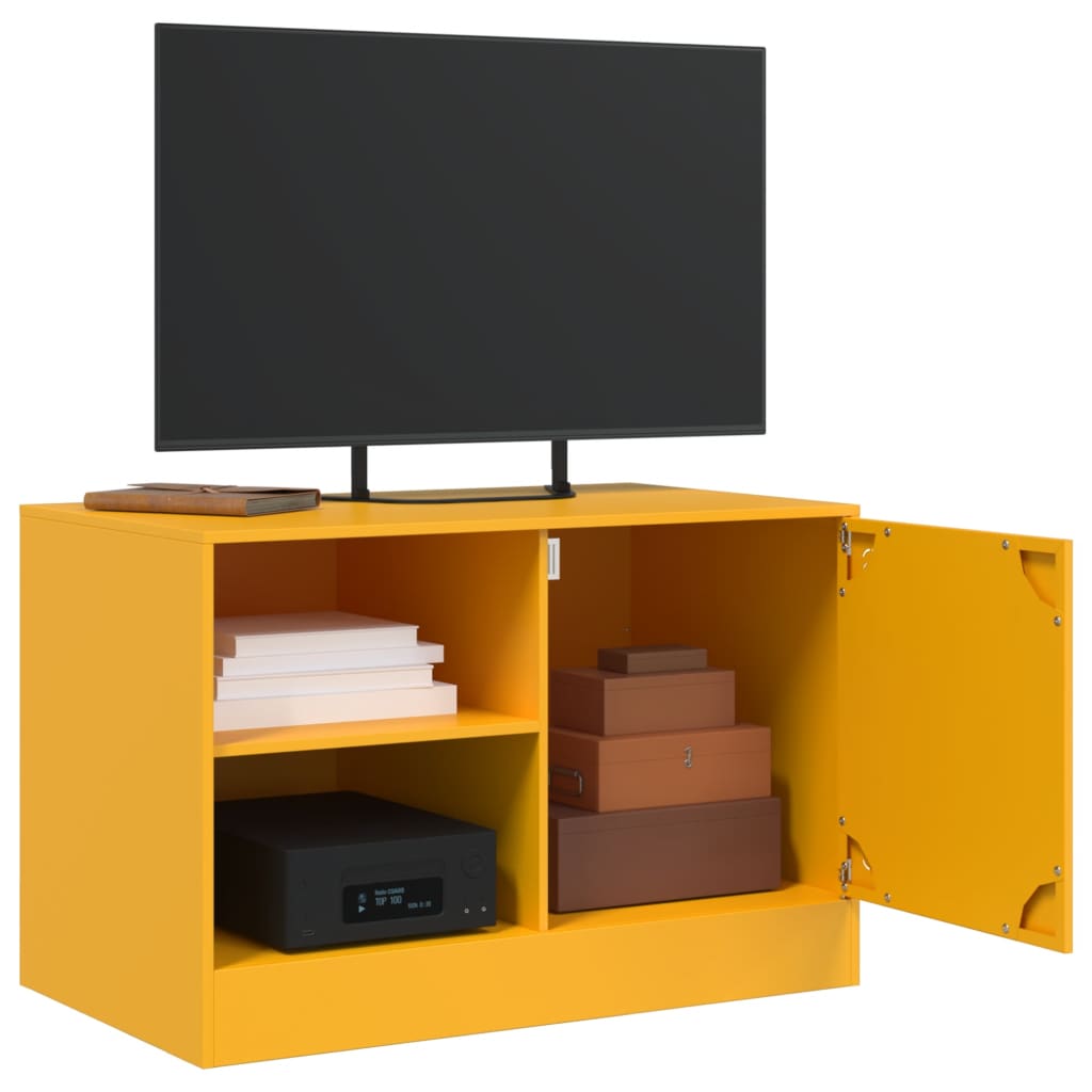 tv-borde 2 stk. 67x39x44 cm stål sennepsgul