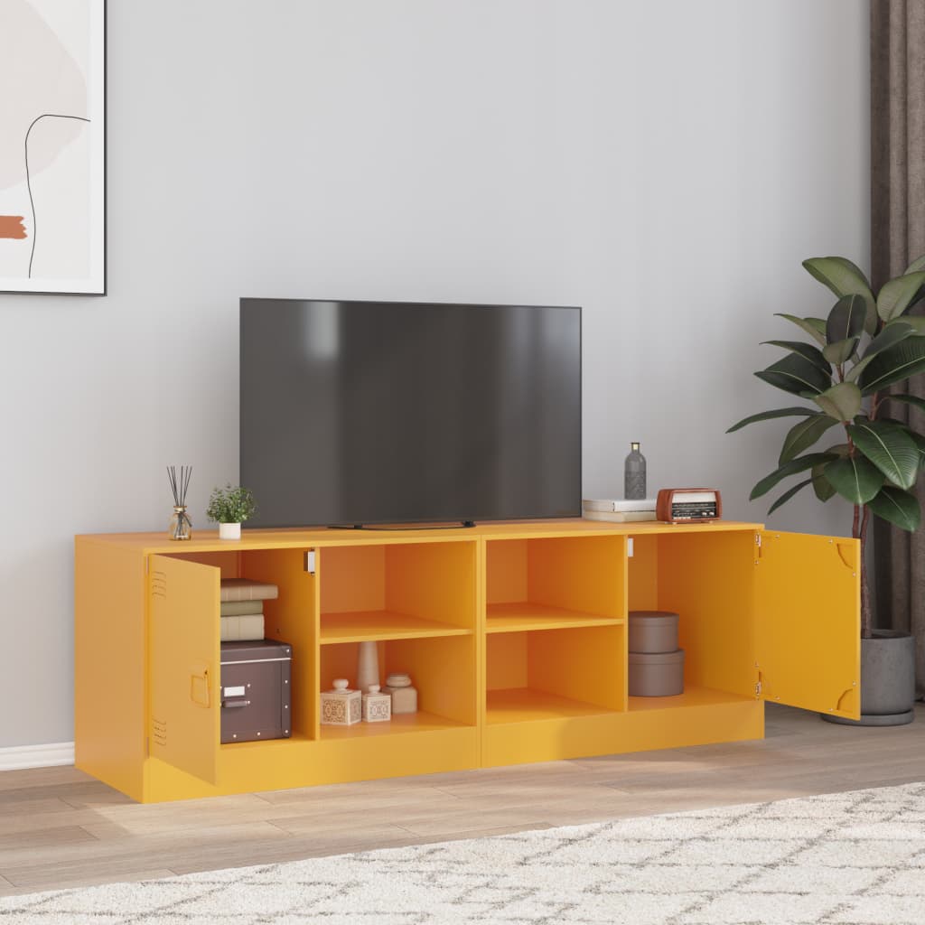 tv-borde 2 stk. 67x39x44 cm stål sennepsgul