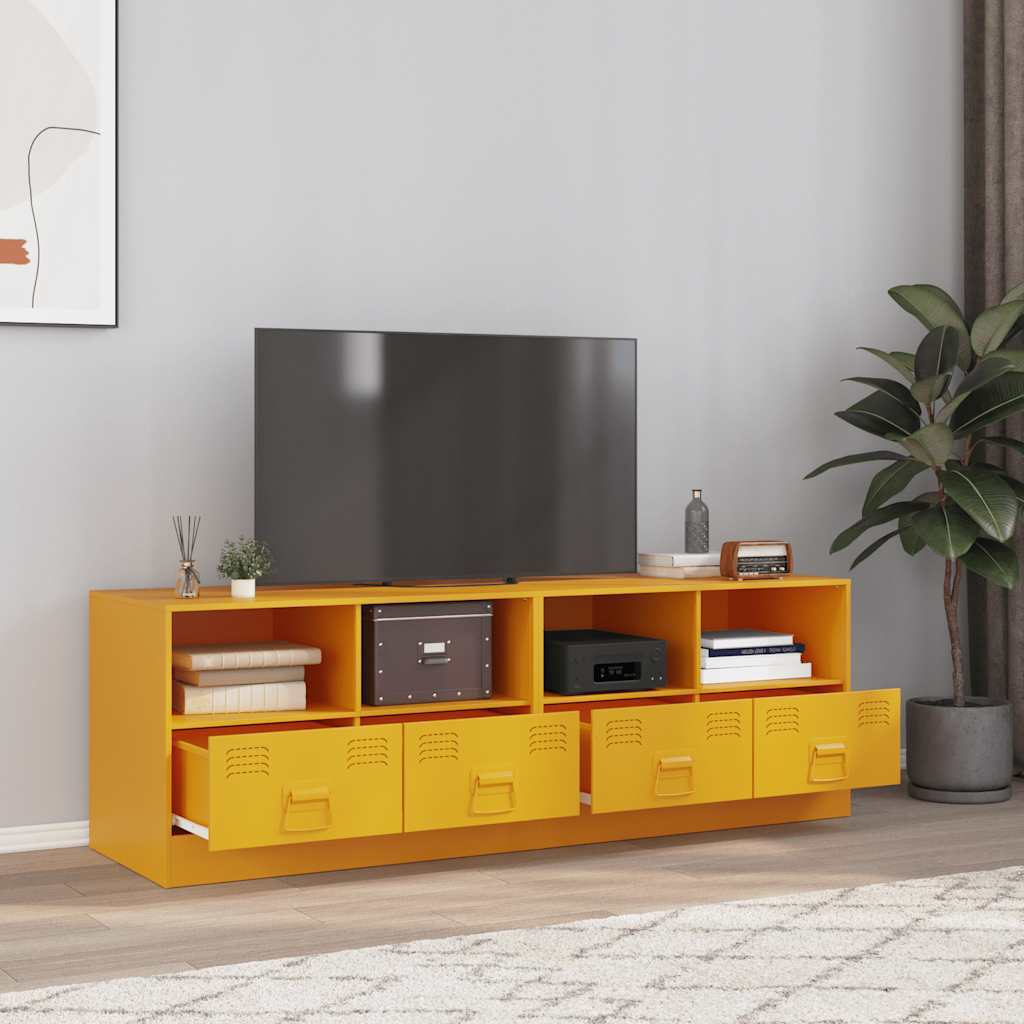 tv-borde 2 stk. 67x39x44 cm stål sennepsgul