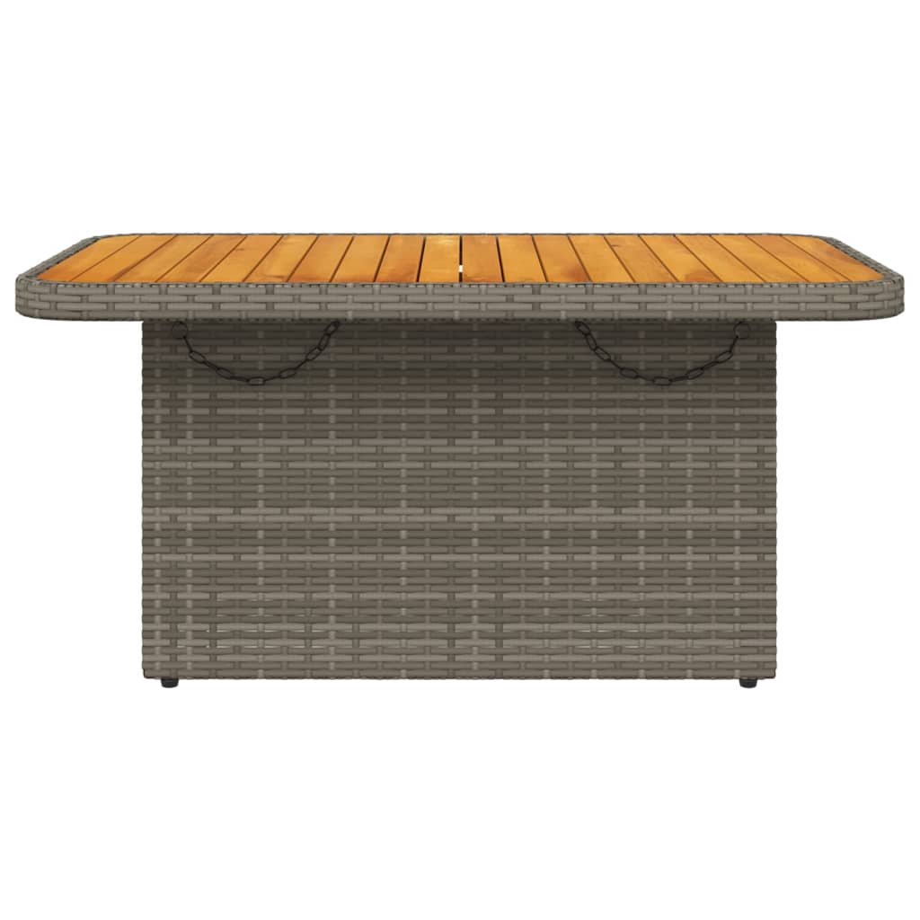 havebord 90x55x71 cm polyrattan og massivt akacietræ grå