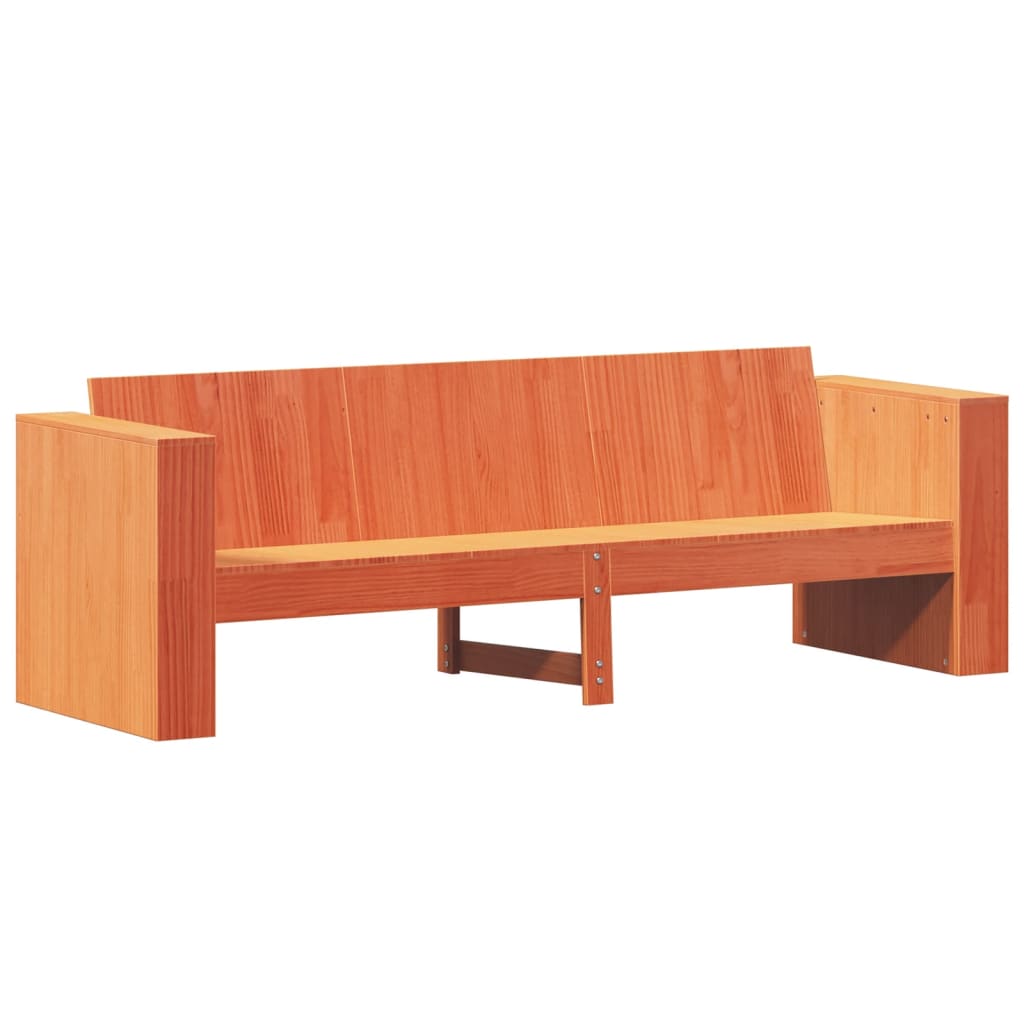 3-personers havesofa 189x60x62 cm massivt fyrretræ gyldenbrun