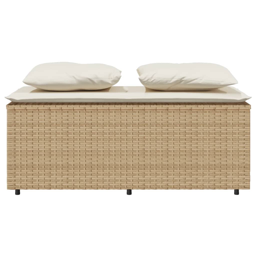 spisebordssæt til haven 3 dele med hynder polyrattan beige