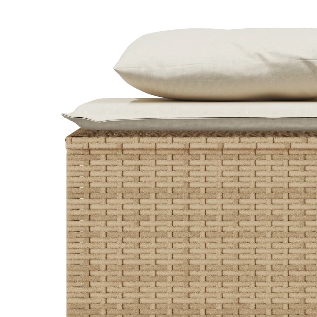 spisebordssæt til haven 3 dele med hynder polyrattan beige