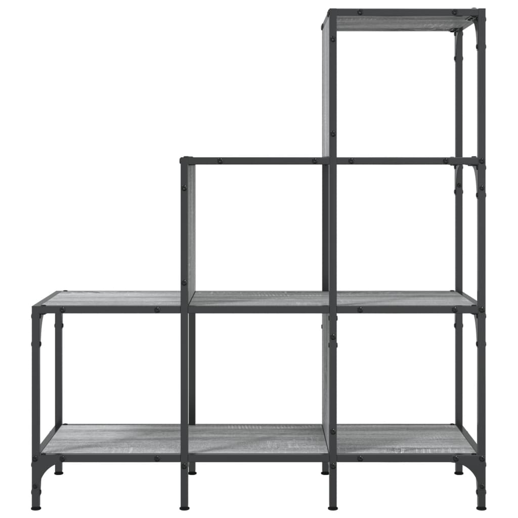 bogreol 92x30x102 cm konstrueret træ og metal grå sonoma-eg