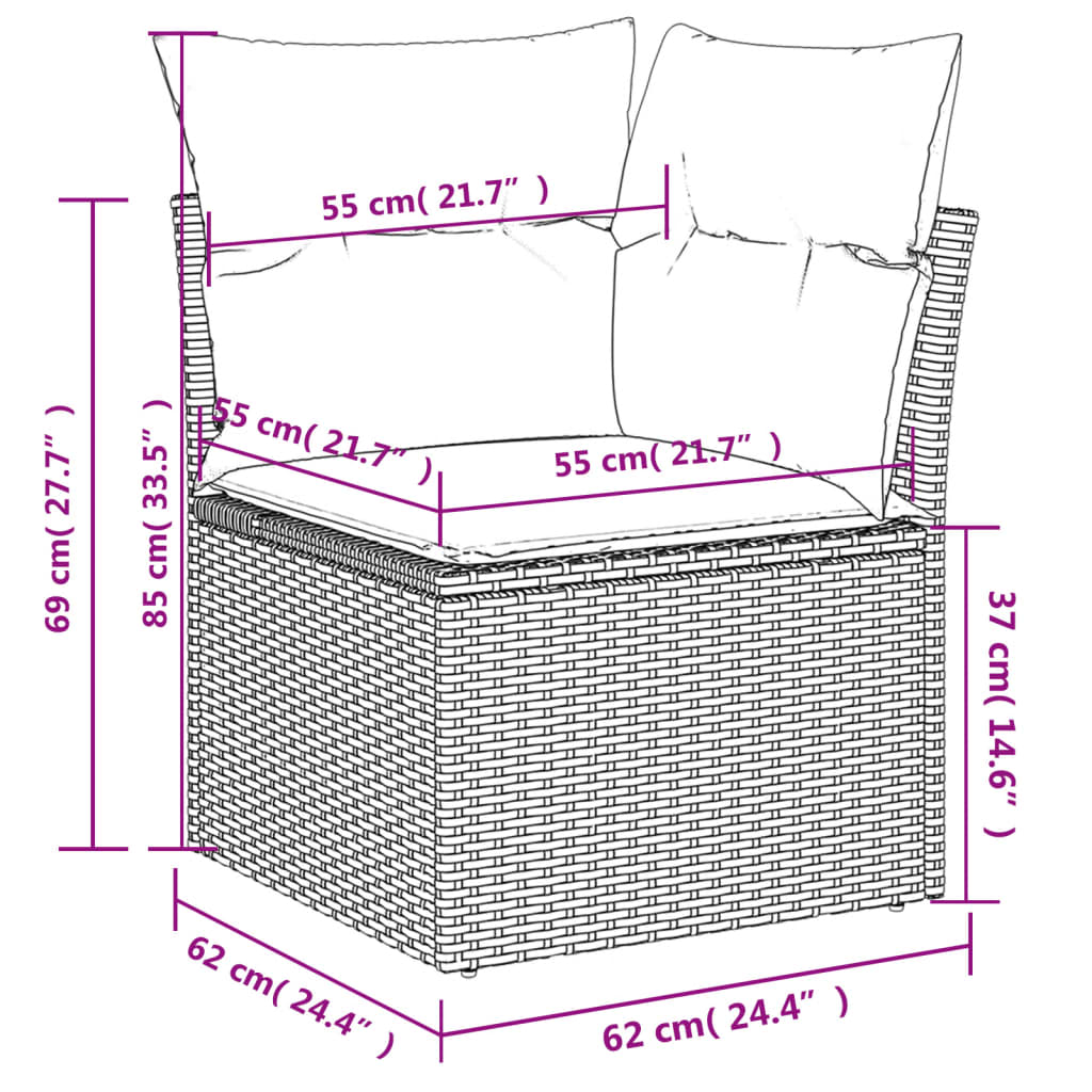 sofasæt til haven 14 dele med hynder polyrattan beige