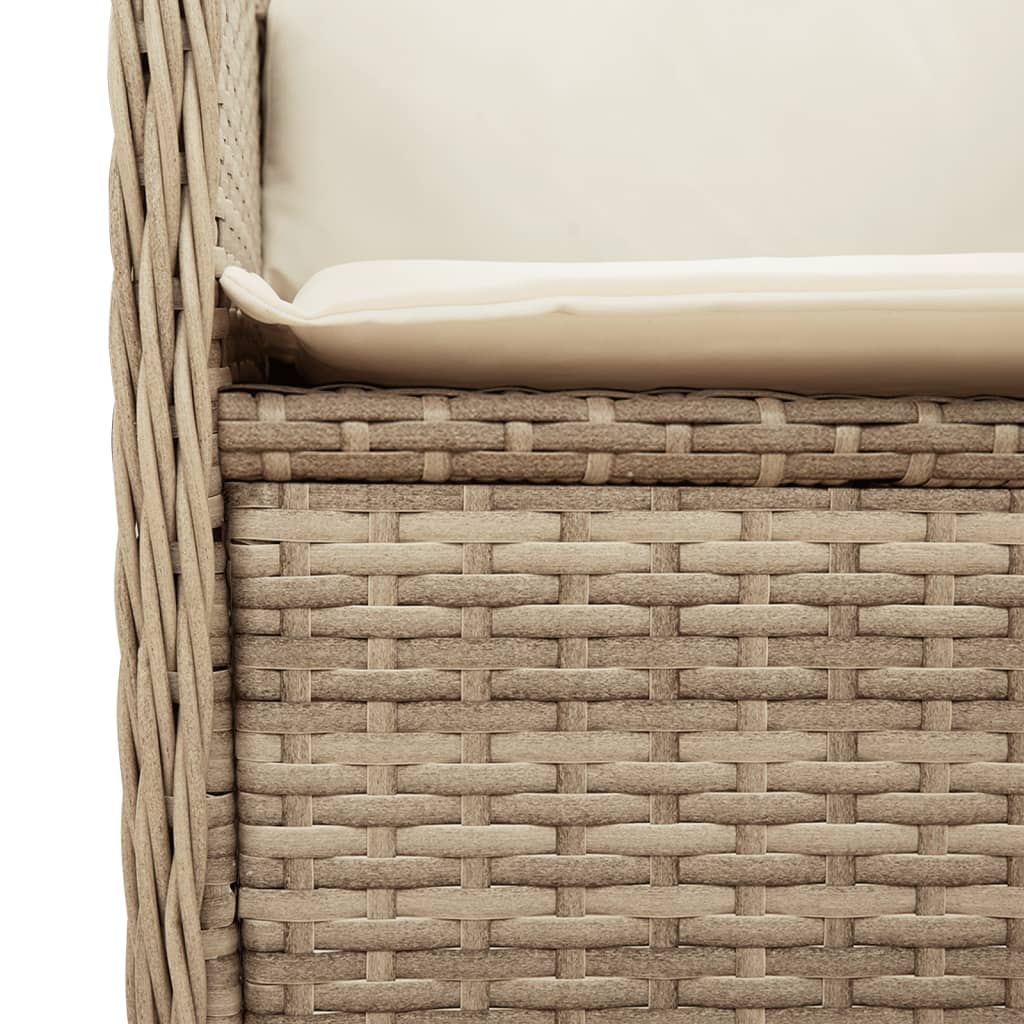 loungesæt til haven 5 dele med hynder polyrattan beige