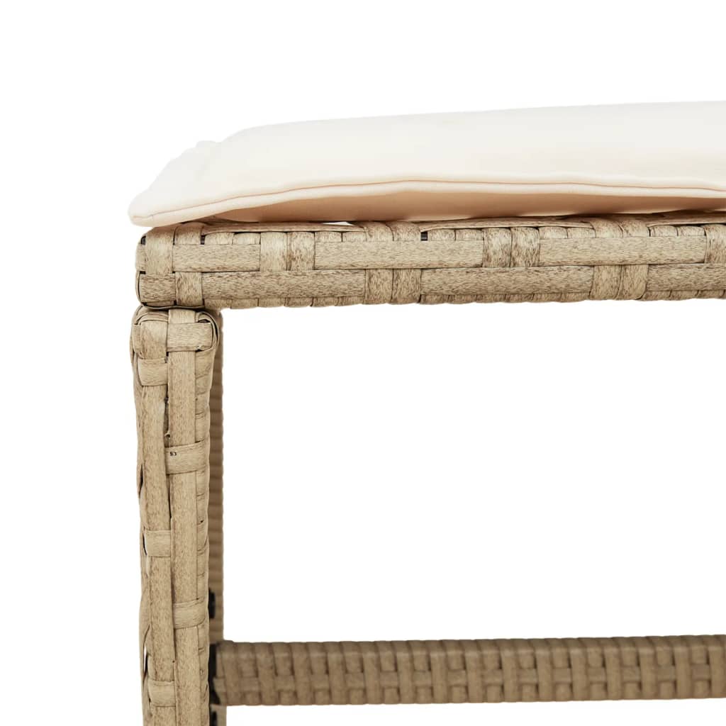 spisebordssæt til haven 11 dele med hynder polyrattan beige