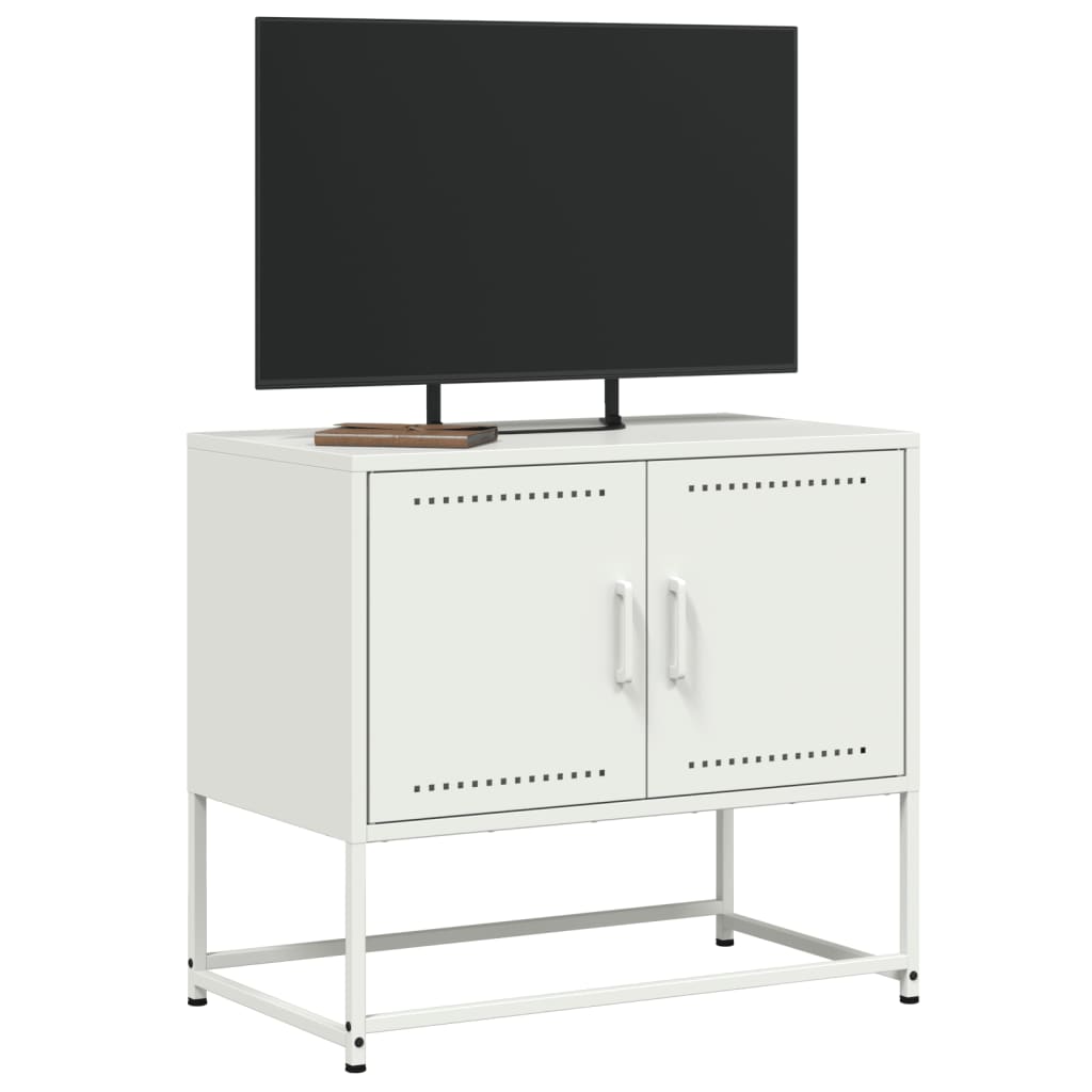 tv-bord 68,5x39x60,5 cm stål hvid