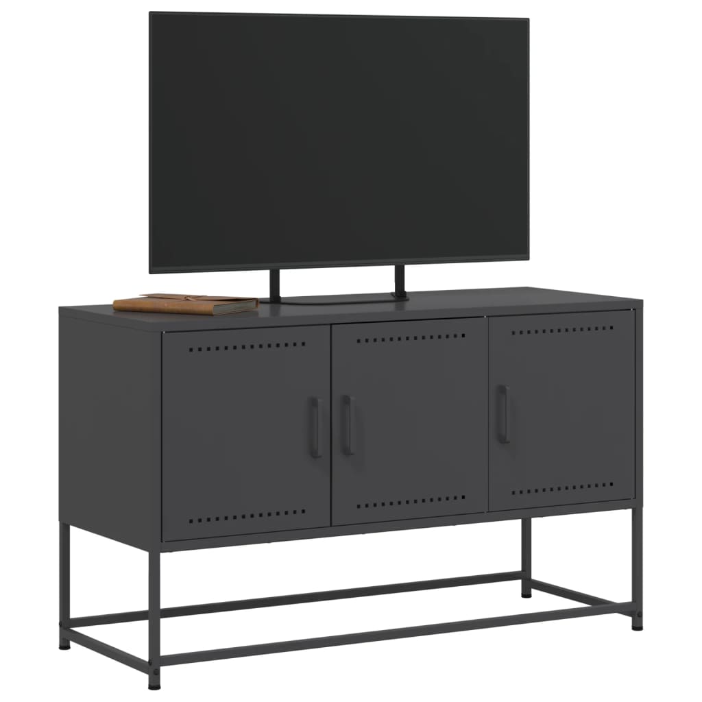 tv-bord 100,5x39x60,5 cm stål sort