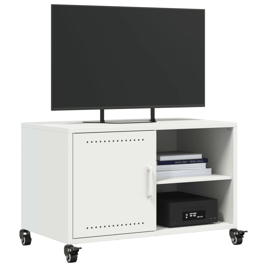 tv-bord 68x39x43,5 cm stål hvid