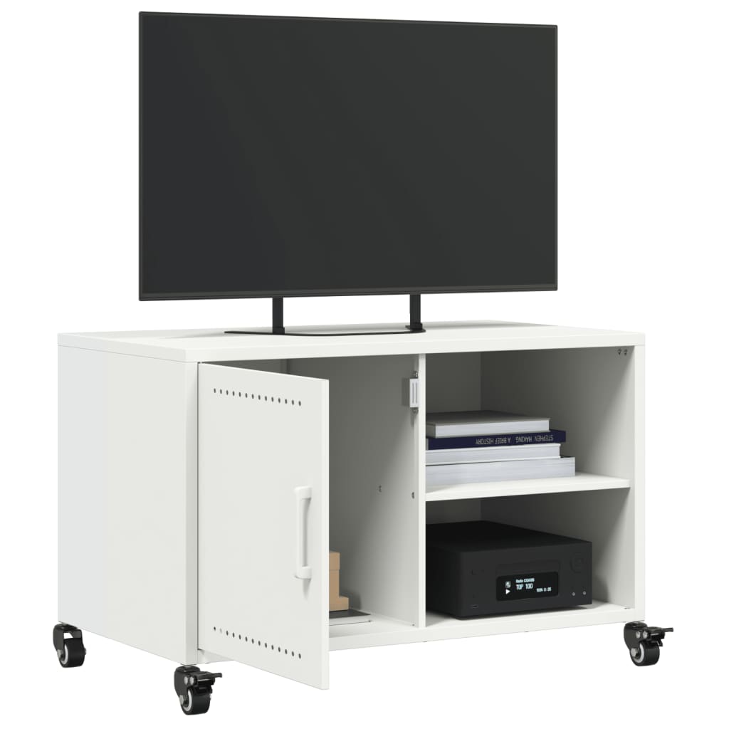 tv-bord 68x39x43,5 cm stål hvid