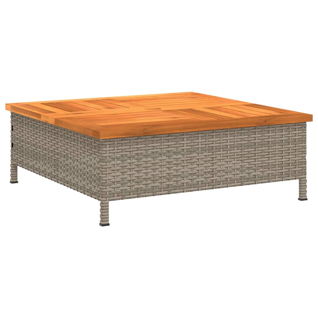 havebord 70x70x25 cm rattan og massivt akacietræ grå