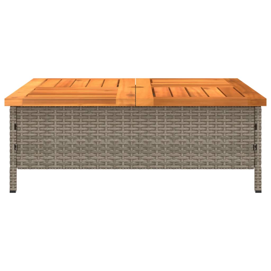 havebord 70x70x25 cm rattan og massivt akacietræ grå