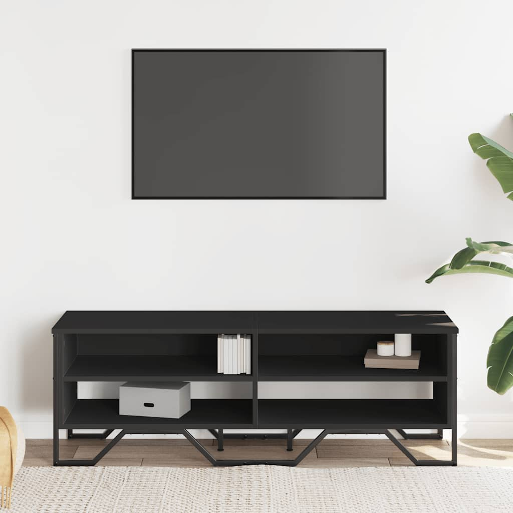 tv-bord 122x34x41 cm konstrueret træ sort