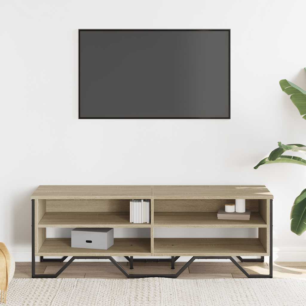 tv-bord 122x34x41 cm konstrueret træ sonoma-eg