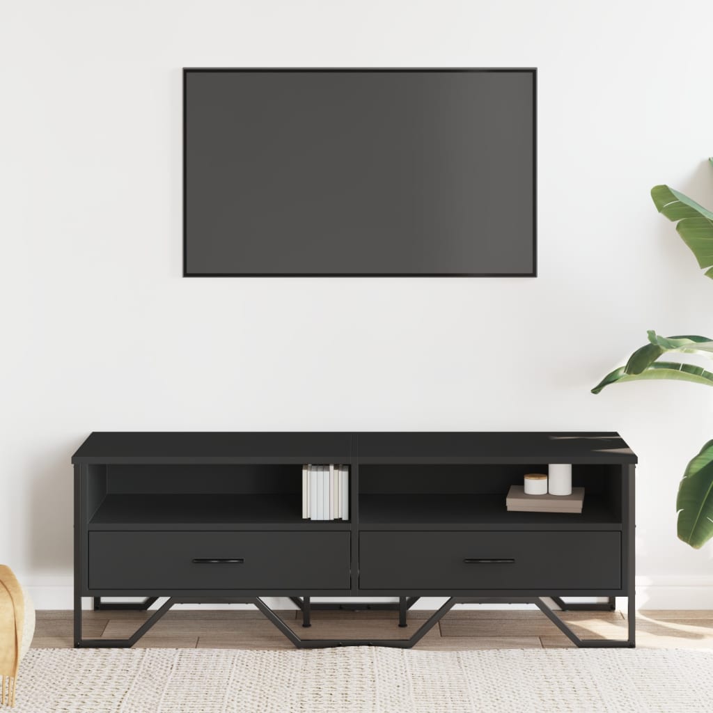 tv-bord 122x34x41 cm konstrueret træ sort