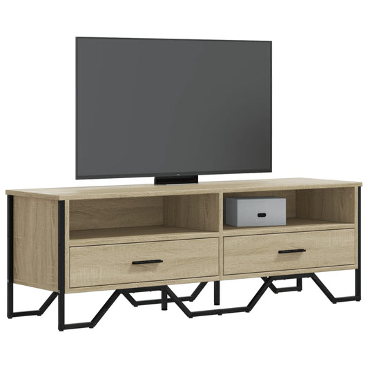 tv-bord 122x34x41 cm konstrueret træ sonoma-eg