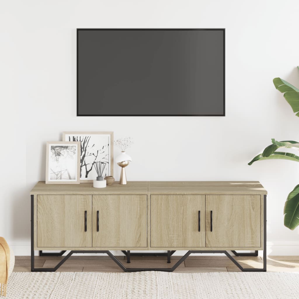 tv-bord 122x34x41 cm konstrueret træ sonoma-eg