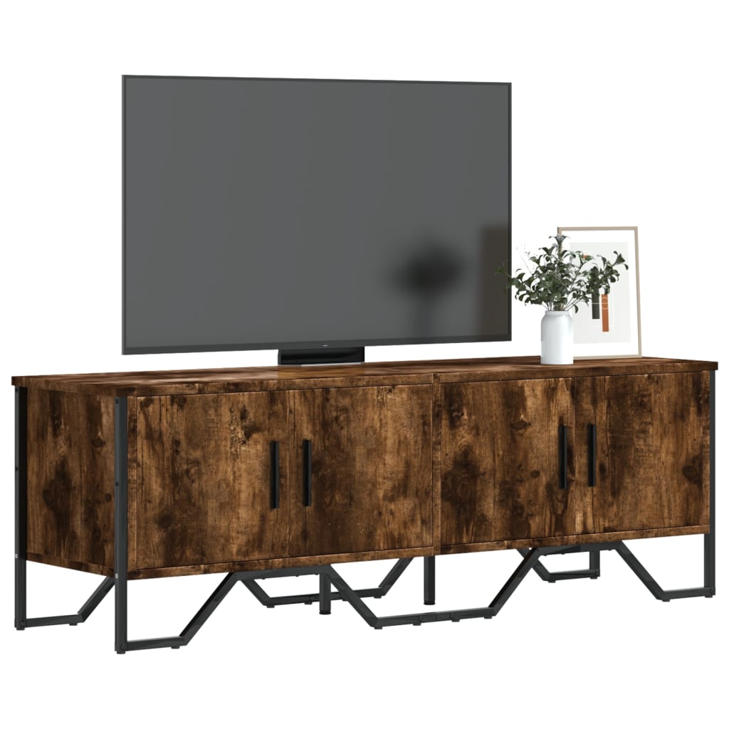 tv-bord 122x34x41 cm konstrueret træ røget egetræsfarve