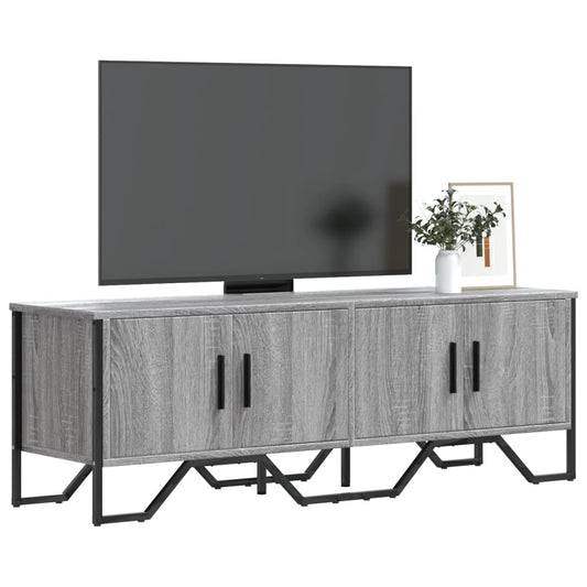 tv-bord 122x34x41 cm konstrueret træ grå sonoma-eg