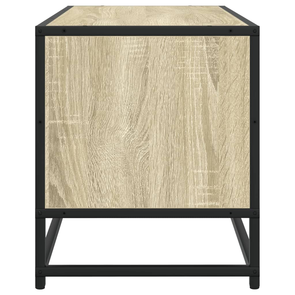 tv-bord 80x34,5x40 cm konstrueret træ og metal sonoma-eg