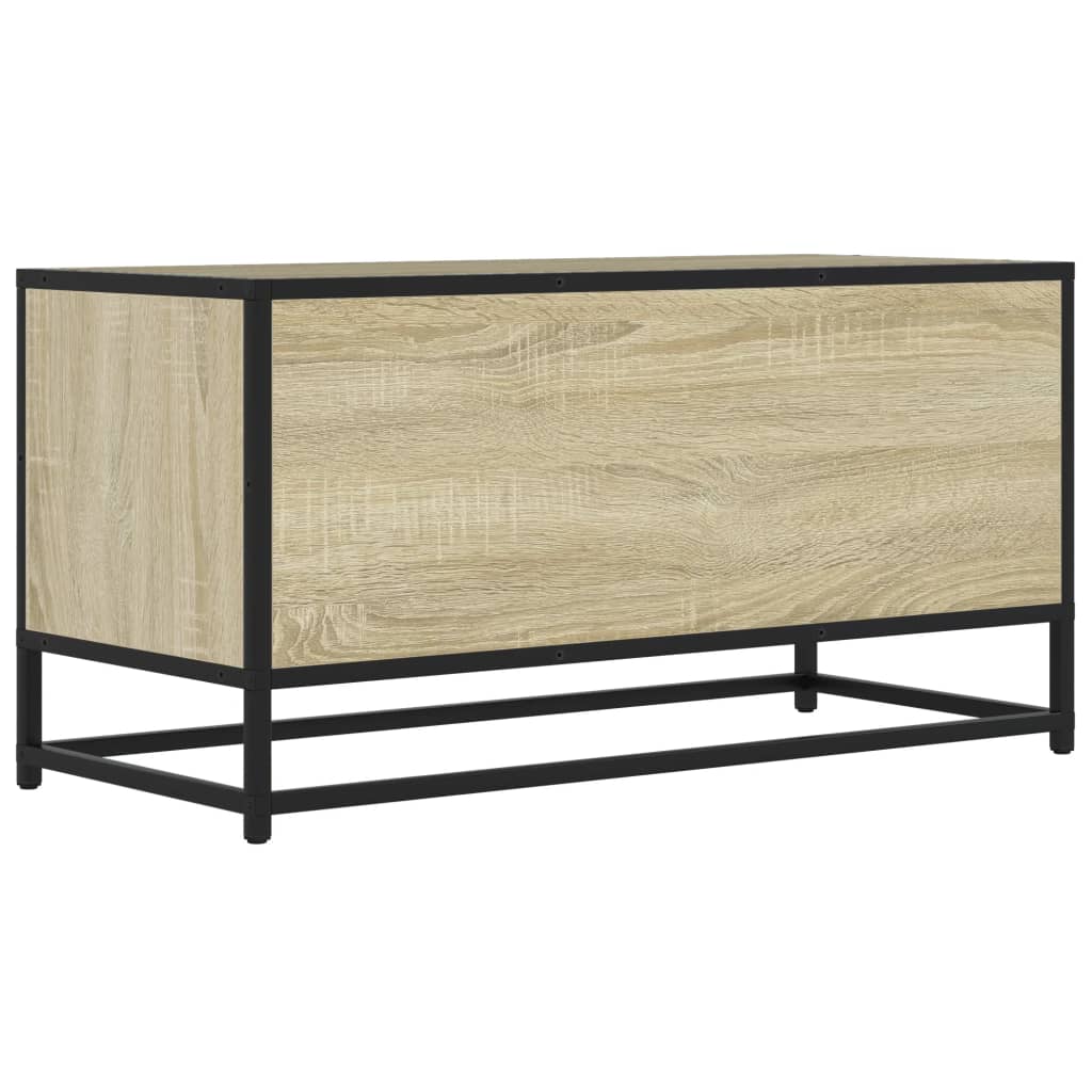 tv-bord 80x34,5x40 cm konstrueret træ og metal sonoma-eg