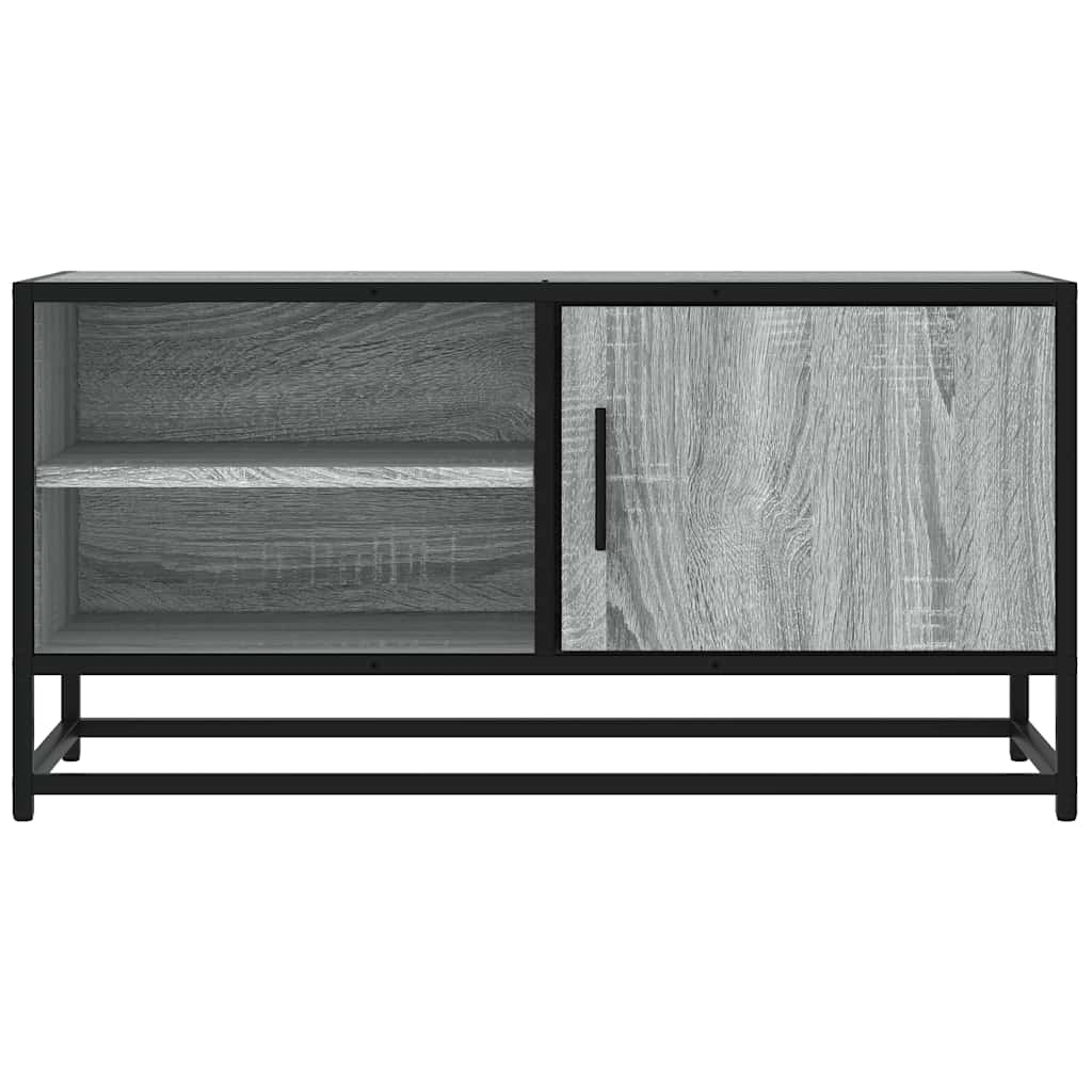 tv-bord 80x34,5x40 cm konstrueret træ og metal grå sonoma-eg