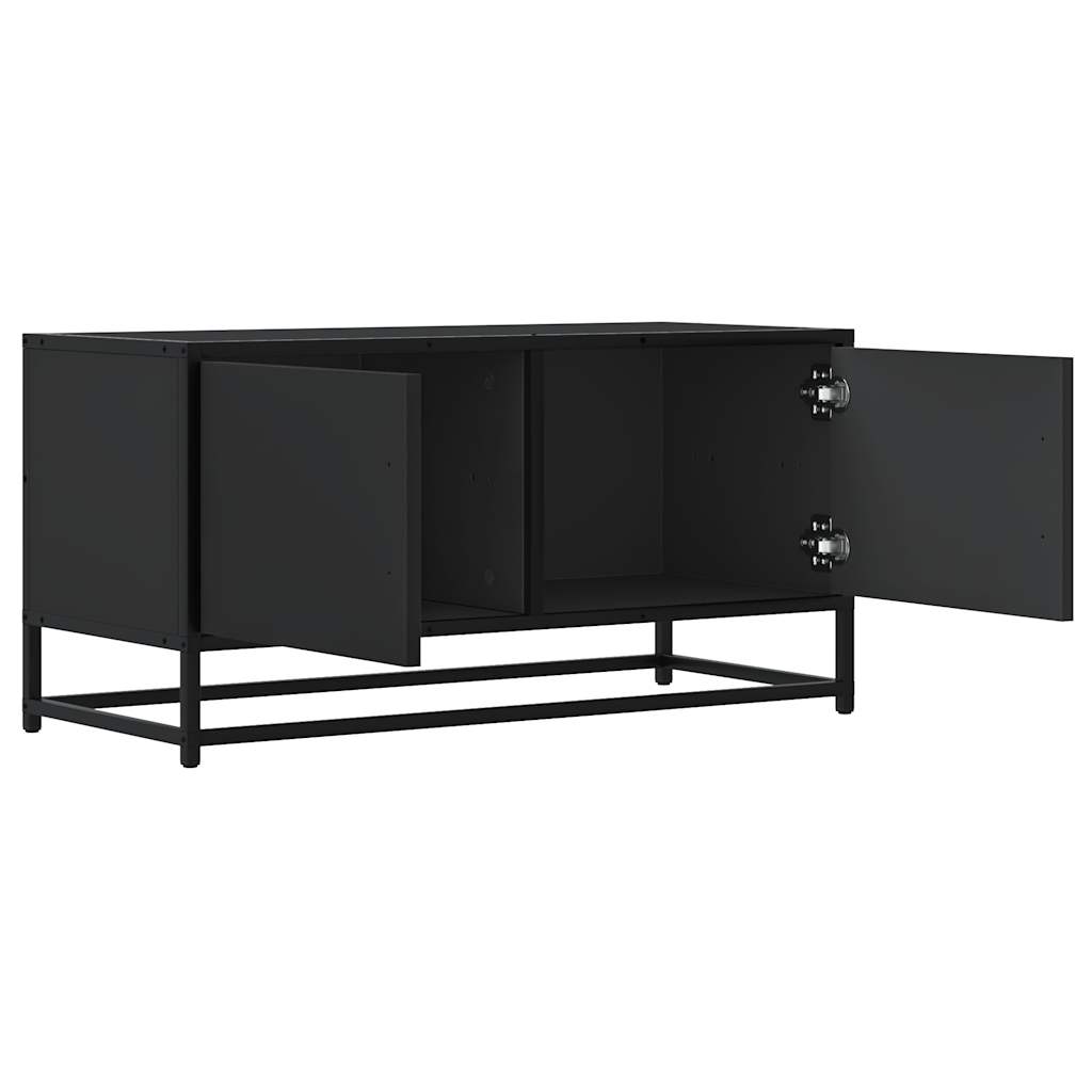 tv-bord 80x34,5x40 cm konstrueret træ og metal sort