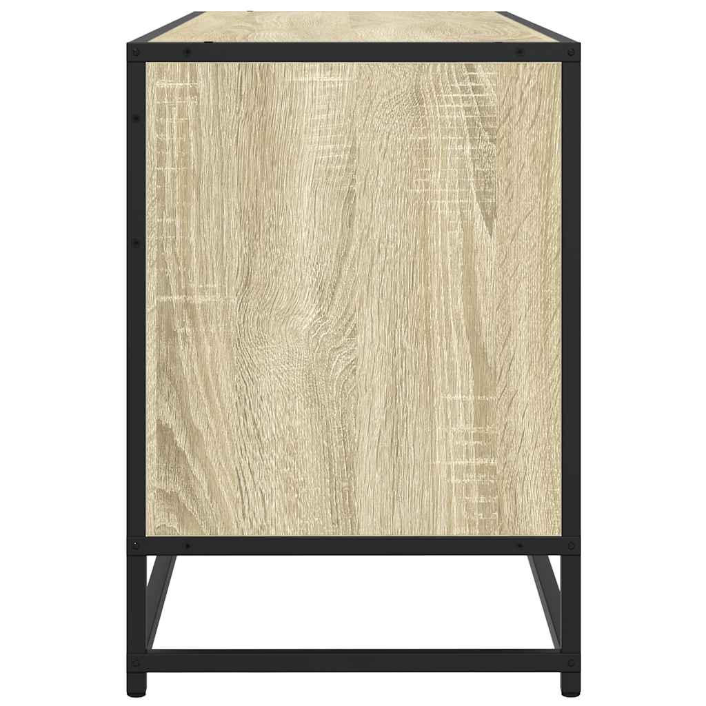 tv-bord 100x35x50 cm konstrueret træ og metal sonoma-eg