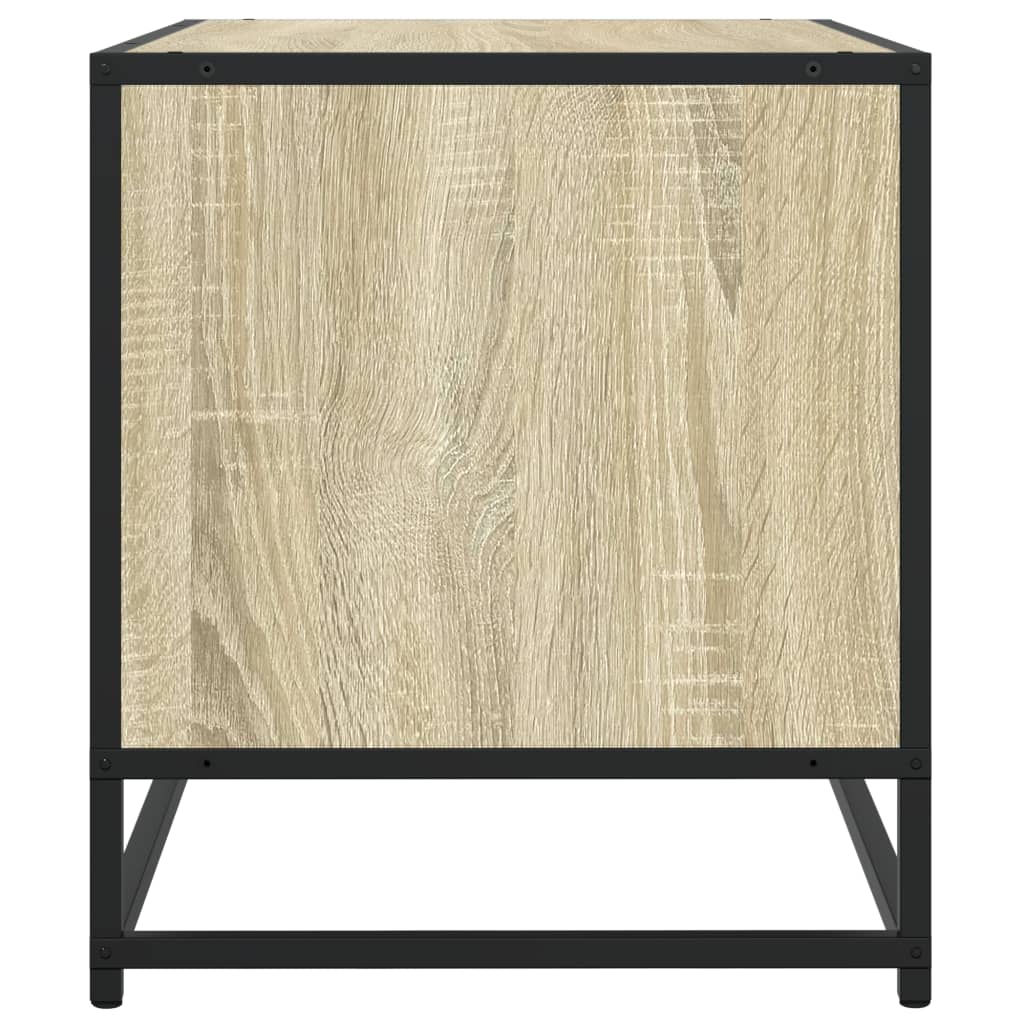 tv-bord 120,5x40x46 cm konstrueret træ og metal sonoma-eg