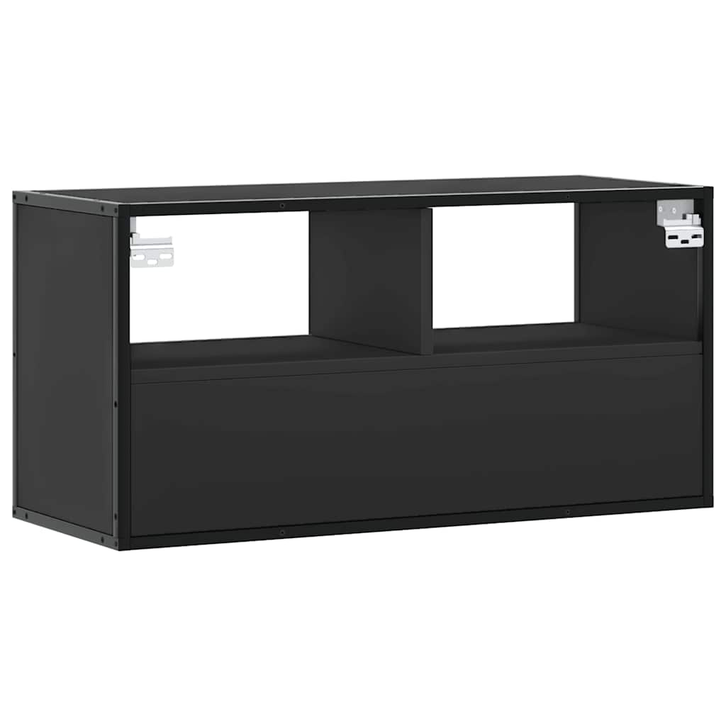 tv-bord 80x31x39,5 cm konstrueret træ og metal sort