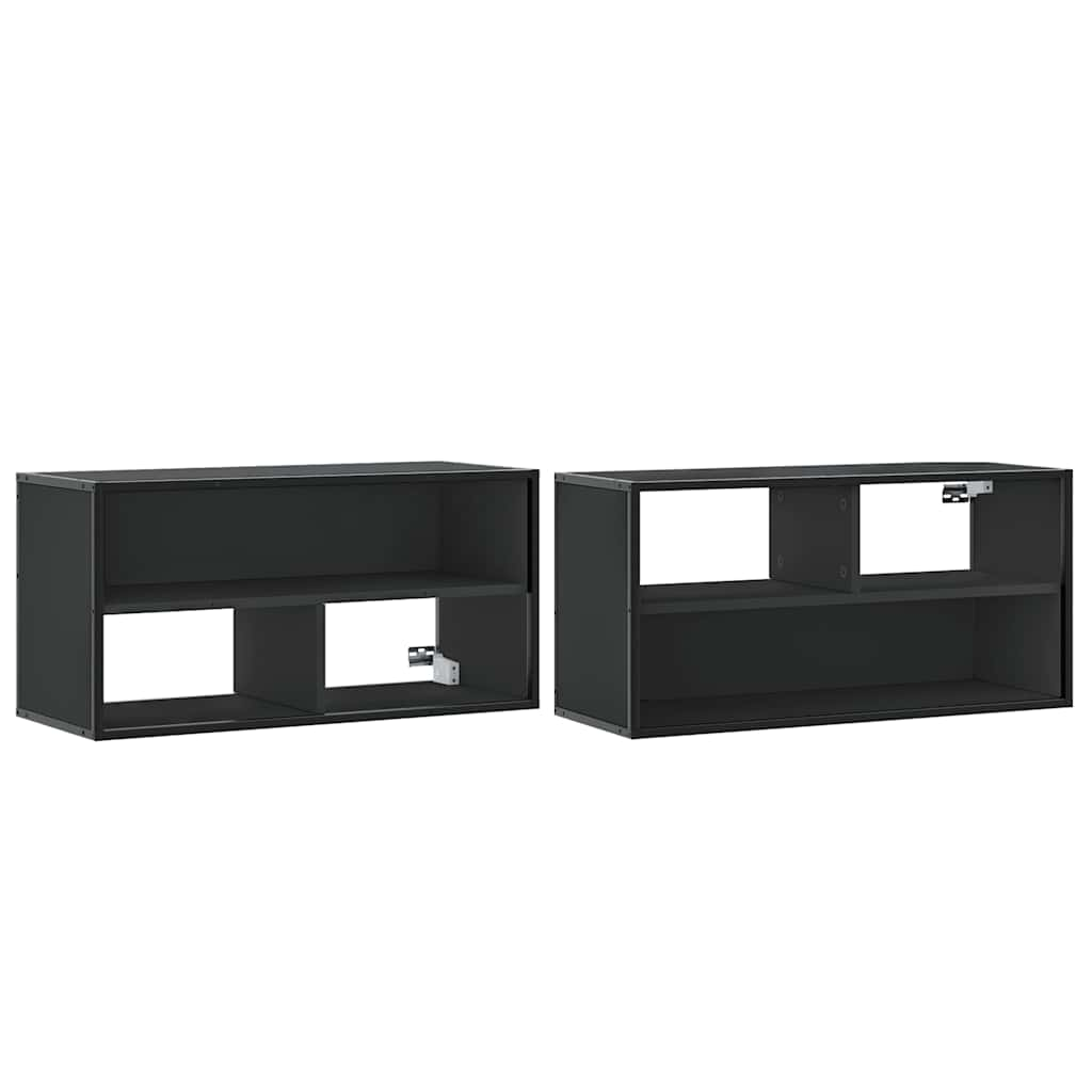 tv-bord 80x31x39,5 cm konstrueret træ og metal sort